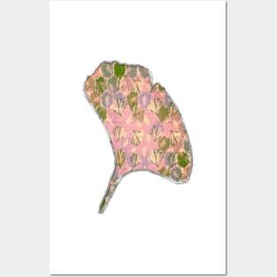 Mosaic Ginkgo (Peach and Pink) Posters and Art